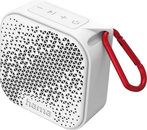 Hama Bluetooth-Lautsprecher Pocket 3.0 - Weiß - Lautsprecher für Outdoor mit bis zu 14 Stunden Akkulaufzeit, intensivem Bass und wasserdichtem Design (IP67). Ideal für Musikgenuss unterwegs!