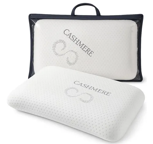 MSS e.K. Nackenstützkissen Cashmere - Ergonomische Unterstützung für erholsamen Schlaf - Hochwertiges Nackenstützkissen aus viskoelastischem Memory Foam, orthopädisch geformt für optimale Nackenunterstützung und Druckentlastung. Hypoallergen und ideal für Allergiker.