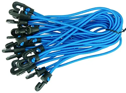 Stück Spannfix Planenspanner 18 cm, Ø 4 mm Blau - Spanngummi Expander mit Haken (10 Stück, Blau) 10