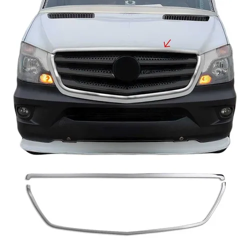 Kühlergrill Leisten für Mercedes Sprinter 2013-2018 - Chrom Silber - Frontgrills & Renngitter, langlebig und rostbeständig, sorgt für einen stylischen Look und einfachen Einbau.
