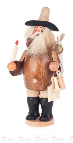 Räuchermann Holzwarenhändler 11 cm – Erzgebirge - Traditioneller Räuchermann aus Holz, ideal für festliche Dekoration. Handgefertigt in Deutschland, bringt er weihnachtliche Stimmung in jedes Zuhause.