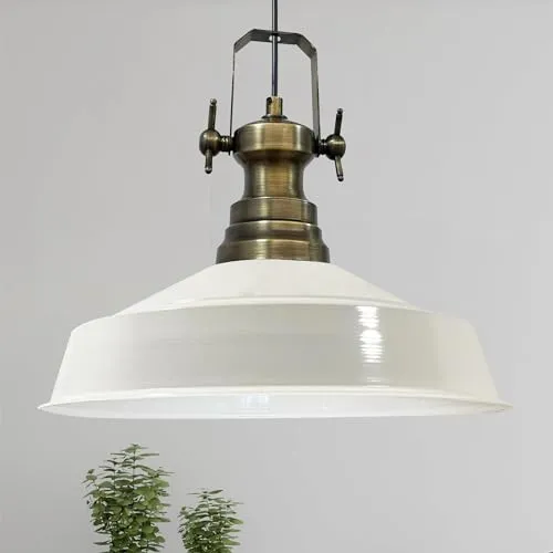 bamyum Asletl Hängelampe Industrial Ø41 cm - Vintage Küchenlampe - Moderne Pendelleuchte aus robustem Metall, ideal für Küche und Esszimmer. Höhenverstellbar und einfach zu installieren, verleiht sie Ihrem Raum einen industriellen Charme.