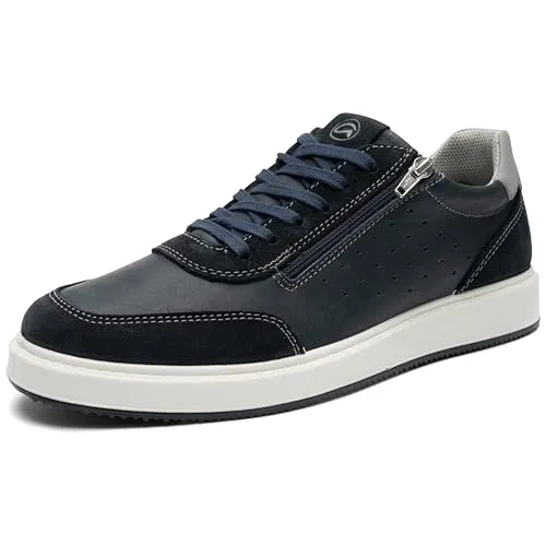 ara Herren Genua Sneaker - Blue/Grey, 45 EU - Herren-Sneaker mit Wechselfußbett für optimalen Komfort und High Soft-Technologie für ein angenehmes Tragegefühl.
