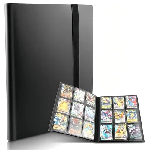 Sammelkarten-Album mit 360 Seitentaschen, Schwarz, für 360 Standardkarten