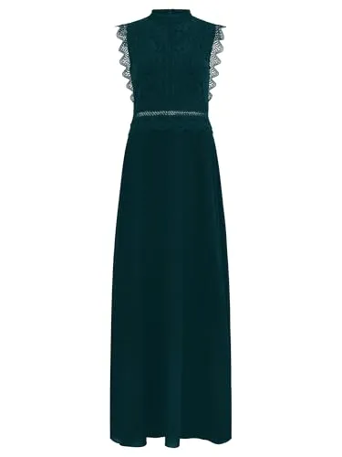 APART Fashion Damen ärmelloses Spitzenabendkleid mit transparentem Rücken