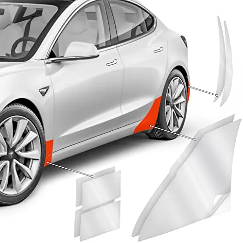 Luxshield Radlaufschutz Folie Komplettset für Tesla Model 3 I 2017-2025 - Radkasten, Lackschutzfolie, Steinschlagschutz - Transparent glänzend Selbstklebend