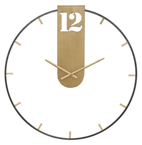 Natur24 Wanduhr Schwarz Gold 60x60 cm - Moderne Wanduhr aus Metall im minimalistischen Design, ideal für jeden Wohnstil. Mit klaren Linien und eleganten Farben bringt sie Stil und Funktion in Ihr Zuhause.