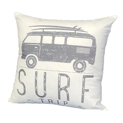 heimtexland ® Dekokissen Surf Camper Outdoor Adventure Geschenk Deko Kissen 40x40 Velour Kissenhülle Typ876 Surf Trip