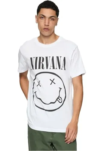 Merchcode Herren T-Shirt Nirvana Lithium Tee in Weiß (Größe S) - Klassisches unifarbenes T-Shirt aus 100% Baumwolle, ideal für den täglichen Gebrauch. Maschinenwaschbar und bequem, perfekt für den lässigen Look.