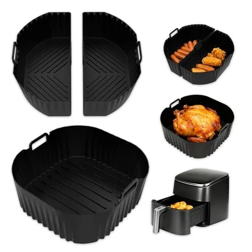 Tbintul 3 Stück Silikonform HeißLuftfritteuse Zubehör für Heißluftfritteuse Silikonform Airfryer, Air Fryer Silikon Einsatz Airfryer, Heissluftfritteuse Zubehör Wiederverwendbar anstelle Backpapier