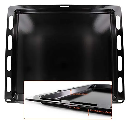 DL-pro Emalierte Backblech 442x370mm passend für Bosch 00748225 748225 HEZ431001 Siemens HZ431001 Junker JZ11BE11 Fettpfanne Blech für Backofen Herd