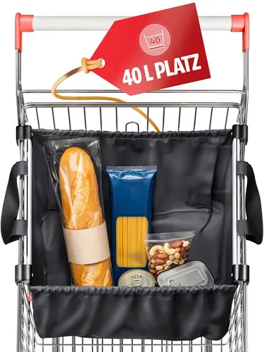 Easy-Shopper Faltbare Einkaufswagentasche Schwarz