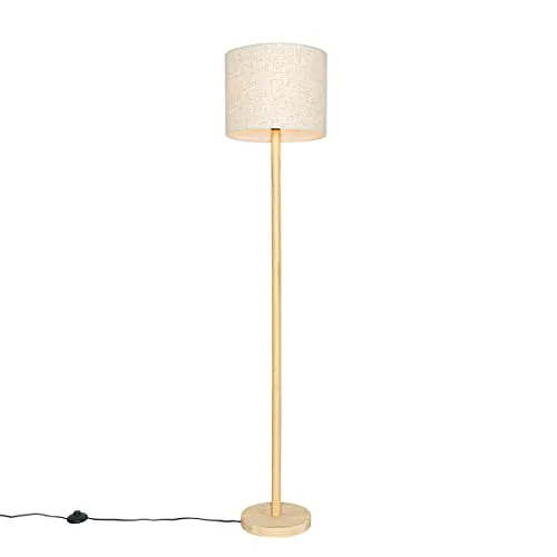 QAZQA Landhaus Vintage Stehlampe Mels in beige von QAZQA