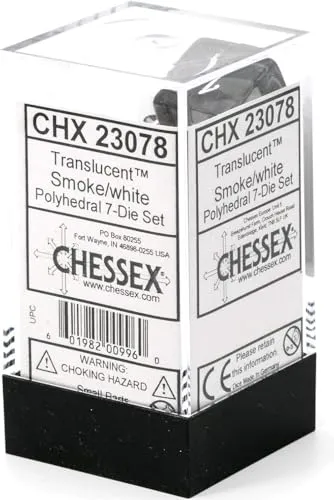 Chessex Translucent Polyhedral 7-Die Set - Smoke/White