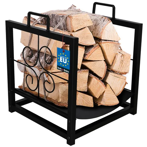 KOTARBAU® Kaminholzregal Innen - Modernes Brennholzregal aus pulverbeschichtetem Stahl - Kaminholzregal aus feuchtigkeitsbeständigem Stahl, ideal für die stilvolle Aufbewahrung von Brennholz in jedem Raum. Kompakt und mit praktischen Griffen für einfachen Transport.