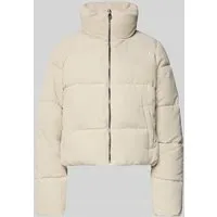 ONLY Kurzjacke beige/grau XL - Funktionsjacke aus 60% recyceltem Polyester, ideal für stilvolle Outdoor-Aktivitäten mit normaler Passform und praktischem Reißverschluss.