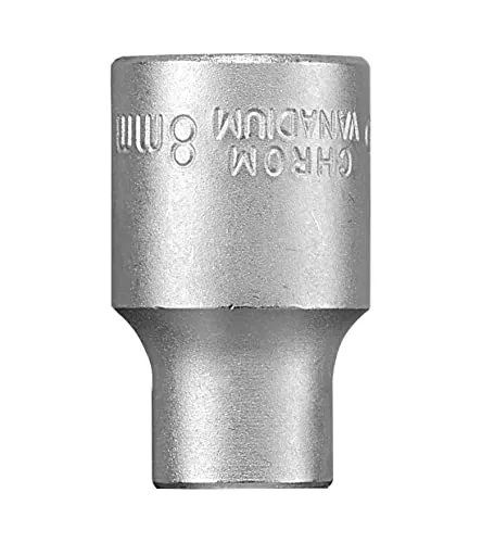 kwb 8 mm Kraft-Steckschlüssel-Einsatz aus CV-Stahl (Antrieb: 3/8 Zoll Innenvierkant, Wellenprofil, Ecken gerundet, Schonung der Kanten, matt verchromt)
