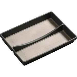 Kesper Besteckkasten 30093 aus Kunststoff, 32,5 x 23 cm, Schubladeneinsatz, grau