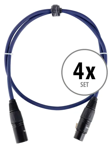 Pronomic Stage DMX3-1 DMX-Kabel 1m 4x Set - DMX-Kabel Set für professionelle Anwendungen, mit Goldkontakten für störungsfreie Übertragung und Kabelklette zur einfachen Handhabung.