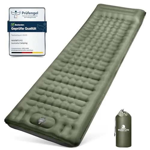 WARMTUYO Isomatte Camping 12CM, Aufblasbare Luftmatratze für Outdoors