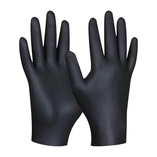 Gebol Black Nitril Ultra Strong puderfrei | 80 Stück | Größe XL (Gr 10) | Premium Einweghandschuhe mit perfekter Passform | wasserfeste, praktische & langlebige Nitrilhandschuhe | für Herren | schwarz