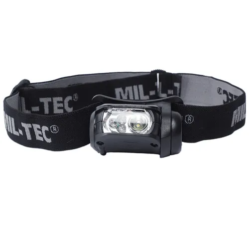 MIL-TEC Kopflampe LED 4-farbig schwarz Stirnlampe Kopfleuchte Lampe klappbar