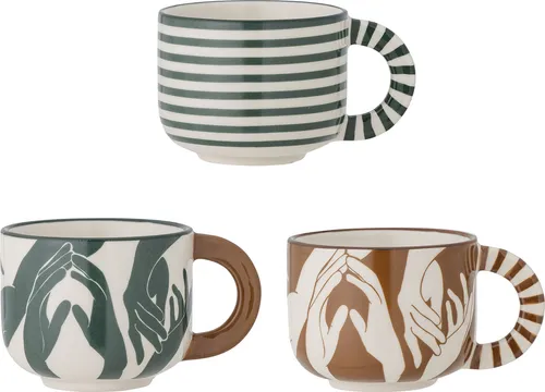 Bloomingville Carim Becher 3er Set, mehrfarbig,Bloomingville