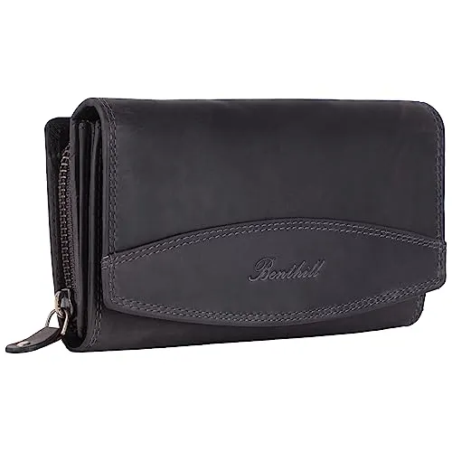 Benthill Geldbörse Damen Echt Leder XXL - Geldbörse aus hochwertigem Echtleder mit RFID-Schutz, ideal für sicheres Verstauen von Karten und Münzen. Perfekt für stilbewusste Damen.