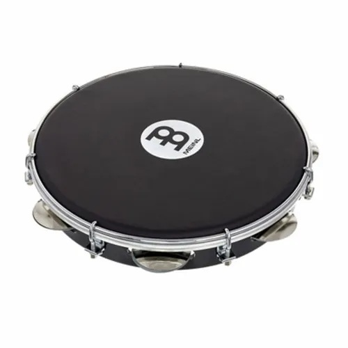 PA10ABS-BK-NH Pandeiro Black - Brasilianische Handtrommel mit verchromten Jingles für einen klaren Sound. Wechselbares Nappafell ermöglicht individuelle Anpassungen. Ideal für Singer-Songwriter als rhythmische Ergänzung.