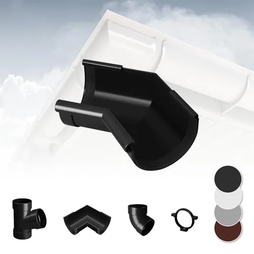 RAINWAY L Regenrinnen System (Rinnenwinkel Innen 135° anthrazit) - PVC-U Kunststoff in 4 Farben, für Dachflächen > 100m² empfohlen, Eckstück 135 Grad Bogen