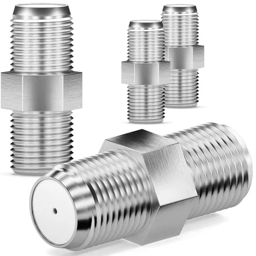 HB-DIGITAL 3x Profi SAT Koaxialkabel Adapter Verbinder F-Kupplung F-stecker Für Fernsehkabel Antennenkabel Satelliten Kabel 2X F-Buchse Breite - Vernickelt