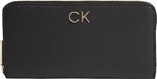 Calvin Klein Damen Portemonnaie Re-Lock Groß, Schwarz - Damen-Geldbörsen mit elegantem, einfarbigem Design und praktischer Größe für alle Essentials.
