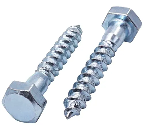 SKIR'CO (50 Stück) DIN 571 verzinkter Stahl Sechskantkopf Holzschrauben M10 x 60 mm, Schrauben, Sechskantschraube, Schlüsselschrauben