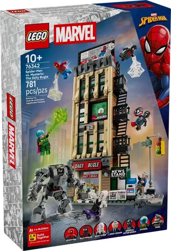LEGO® Super Heroes 76342 Spider-Man vs. Mysterio: Daily Bugle - Erlebe spannende Duelle mit diesem LEGO Set! Enthält Spider-Man und Mysterio, perfekt für kreative Bauabenteuer. Altersempfehlung: 7+, 463 Teile, ideal für Fans der Superhelden.