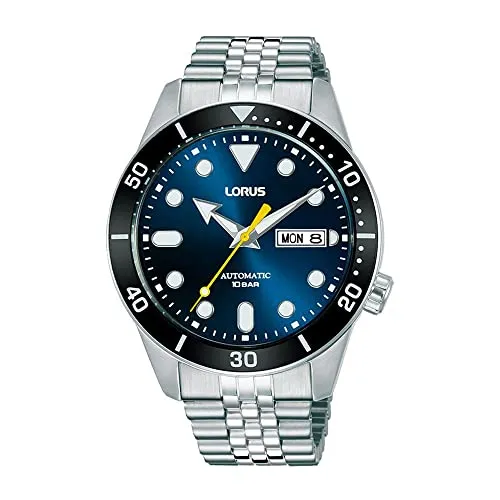 Lorus Herren Analog Automatisch Uhr RL449AX9 - Armbanduhren für Herren mit robustem Edelstahlgehäuse, wasserdicht bis 10 BAR und Luminous-Leuchtbeschichtung für optimale Ablesbarkeit im Dunkeln.