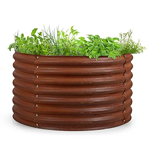 blumfeldt Rust Grow Hochbeet, verzinktes Stahlblech, 100 x 60 cm - Hochbeete-Kit mit stabiler Konstruktion aus verzinktem Stahl, ideal für Gemüseanbau, rückenschonend und wetterfest mit edlem Rost-Finish.