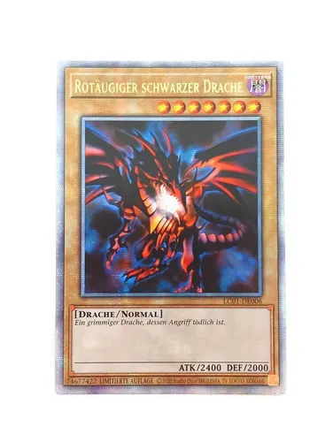 Yu-Gi-Oh! Rotäugiger Schwarzer Drache - Limitierte Auflage - Sammelkarten: Limitierte Auflage - Quarter Century Secret Rare, nostalgisches Motiv und in Mint-Zustand, ideal für Sammler und Fans der Reihe.