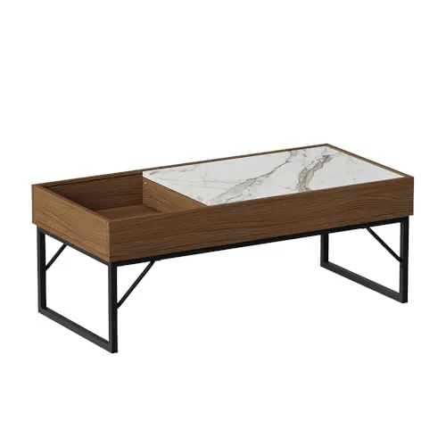 Produktbild Vicco Couchtisch Lunero, Nussbaum/Marmor, 105 x 50 cm