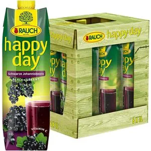 happy day Fruchtnektar Schwarze Johannisbeere 6x 1,0 l von Rauch