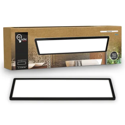 LED Deckenlampe Panel Schwarz IP44 58x20cm für Innenräume
