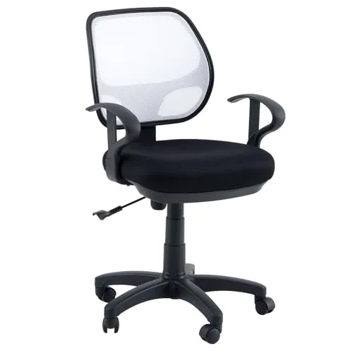 IDIMEX Kinderdrehstuhl COOL – Höhenverstellbar & Schwenkbar, Schwarz/Weiß - Bürostühle mit Wippmechanik, gepolsterter Sitzfläche und atmungsaktivem Netzrücken für optimalen Komfort und Unterstützung bei langen Sitzungen.