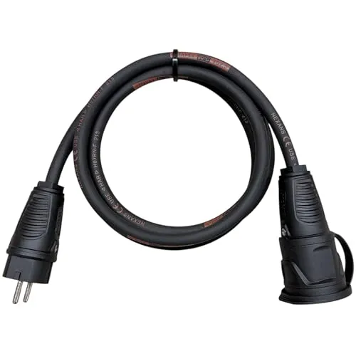 NWP 2,5m Schuko Verlängerungskabel Gummikabel TITANEX® H07RN-F 3G2,5 IP54, Stromkabel für Eventbranche, Baustelle, Garten, Industrie, Märkte, Außenbereich
