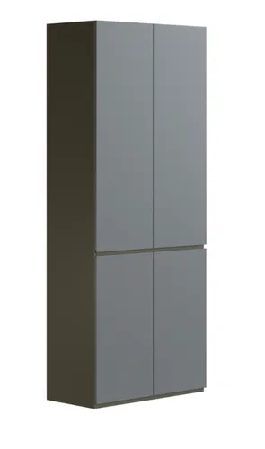 Eleganter Grauer Büroschrank aus Holz - Moderner Büroschrank mit 4 Türen, ideal für den professionellen Einsatz. Maße: 80 x 40 x 195 cm, gefertigt aus hochwertigem Holz. Praktisch und stilvoll für jedes Büro.