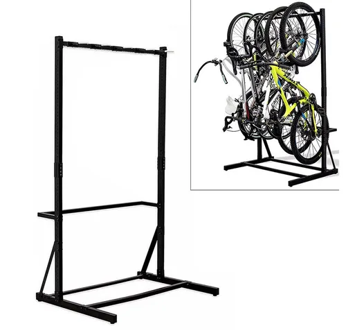 Cranit Fahrradhalter freistehend für 5 Fahrräder - Fahrradwandhalterungen mit robuster pulverbeschichteter Stahlkonstruktion für Stabilität und Langlebigkeit. Ideal für bis zu 5 Fahrräder, platzsparend und mit gummierten Haken zum Schutz der Rahmen.