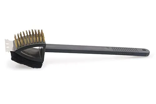 TrendLine Grillbürste 3in1 Grillreiniger Messingbürste Stahlbürste Kunstschwamm