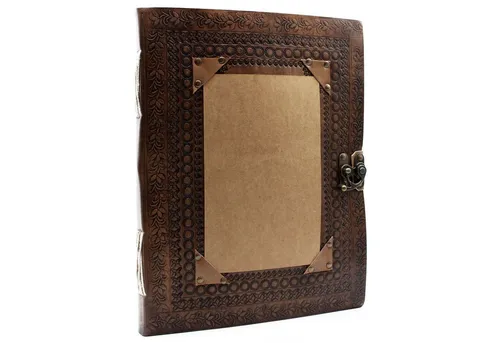 Bali-Homedecor Dekofigur Großes Besucher Lederbuch 25x32.5cm (200 Seiten)