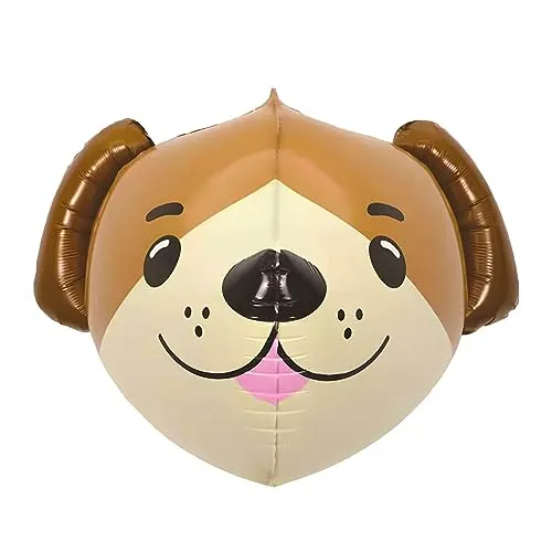 Folienballon Tier in Form eines Hundekopfes, ca. 60 * 42cm - Perfekt für Kindergeburtstage, Partys, Dekorationen, Veranstaltungen - Langlebig und Wiederverwendbar - Helium oder Luftfüllung möglich