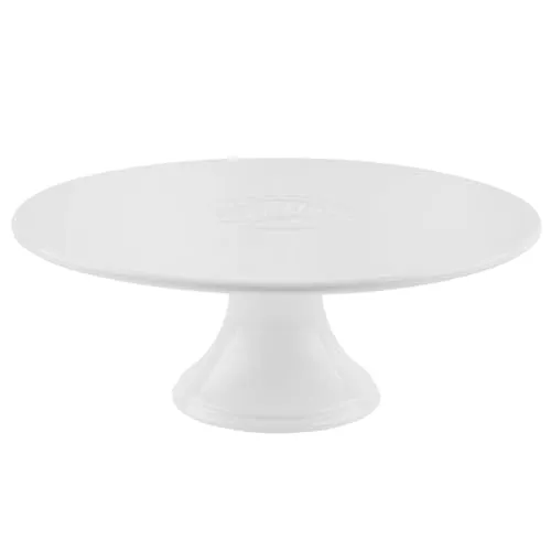 Sallys Tortenständer Weiß 26,5 cm - Runde Tortenplatte mit Fuß aus Keramik - Servierplatte Stapelbar zur Etagere - Kuchenständer für Torten, Cupcakes & mehr