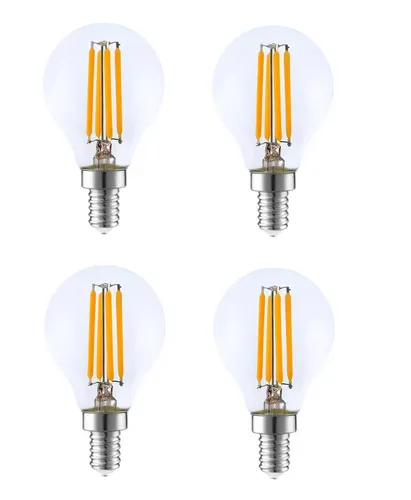 LED Glühlampe Glühbirne Kugel Filament E14 3W 3 Watt 330 Lumen 2700 Kelvin 4 x
