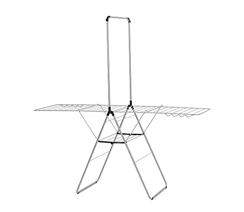 Brabantia Wäscheleine 25 M Silber - Wäscheständer mit 25 Metern flexibler Trockenfläche, ideal für platzsparendes Trocknen und einfache Aufbewahrung – perfekt für jeden Haushalt!